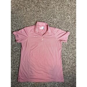 Oobe Chick Fil A Hydrochill Stripe Polo Womens Size Large Red Employee Shirt